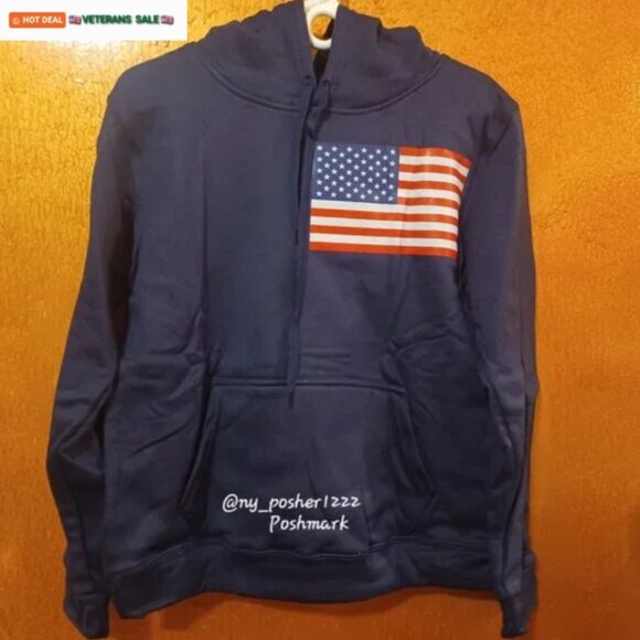 American Flag/Eagle U.S.A Veteran Pullover Fleece Hoodie M/L π΄βͺπ΅ - Picture 1 of 7